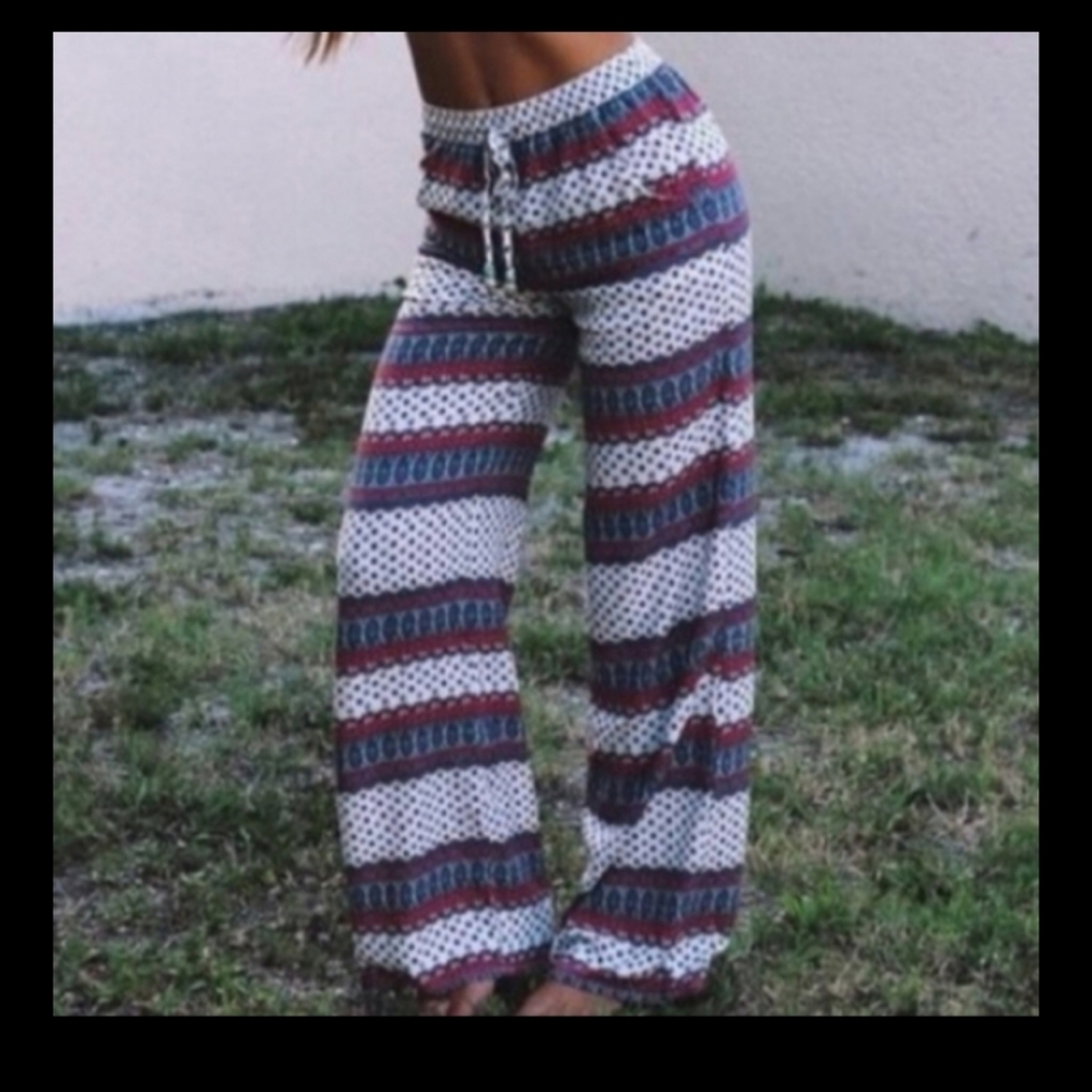 American Eagle Outfitters Boho Paisley Print Wide Leg Pants Size Small /P